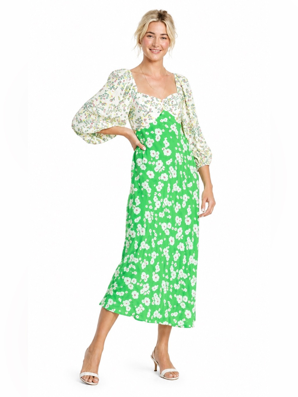 RIXO x Target Daisy Long Sleeve Swing Midi Dress Collab Sz 4